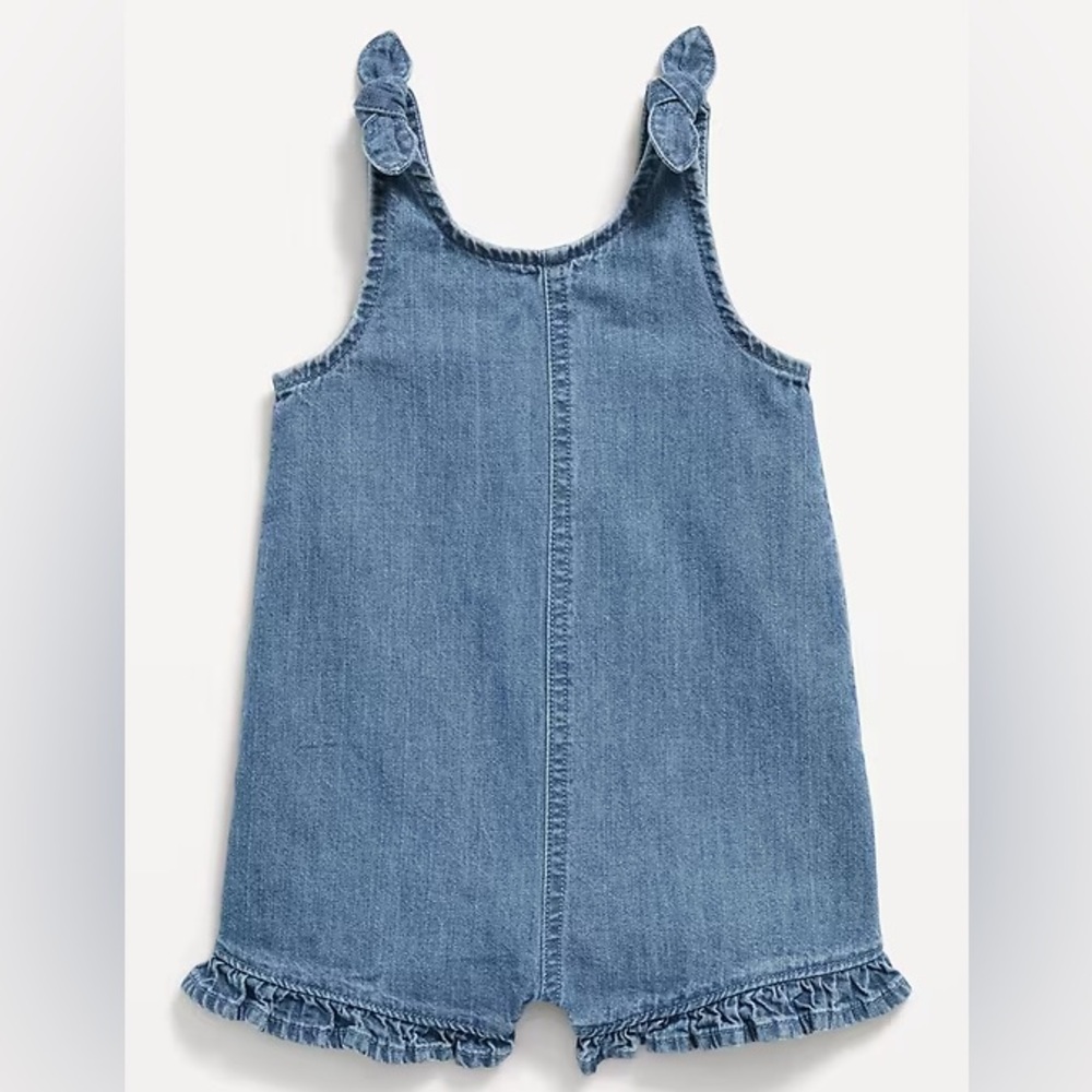 Baby Toddler Girls Organic-Cotton Denim One-Piece Jumpsuit Romper 12-18 Months